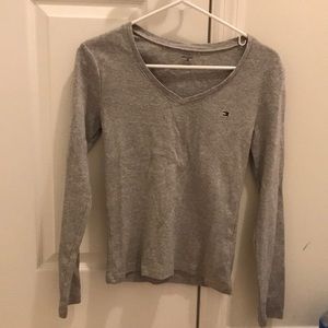 Tommy Hilfiger gray cotton long sleeve shirt